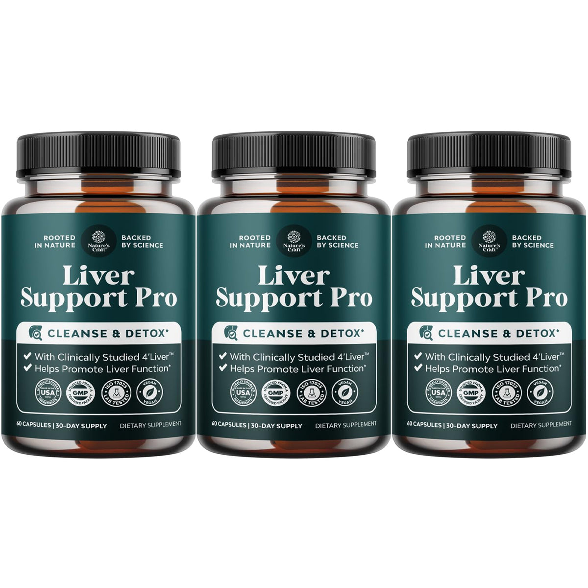 Natures Craft Pro Liver Support bottle with capsules for daily liver wellness