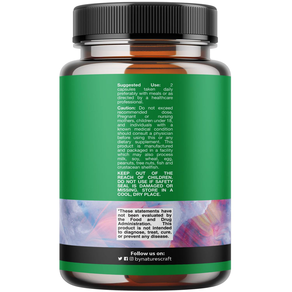 Natures Craft Probiotics capsule closeup highlights potent strains for gut balance.