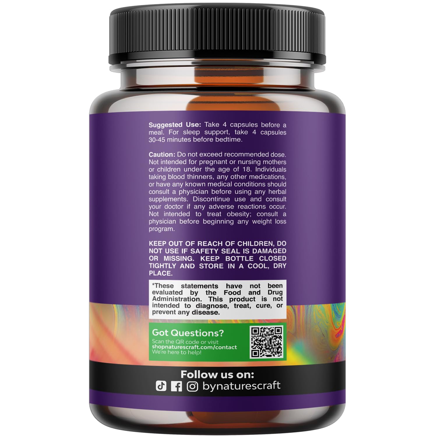Nature's Craft Magnesium Glycinate label highlights 400mg per serving.