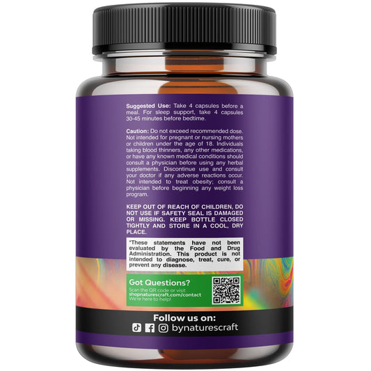 Nature's Craft Magnesium Glycinate label highlights 400mg per serving.