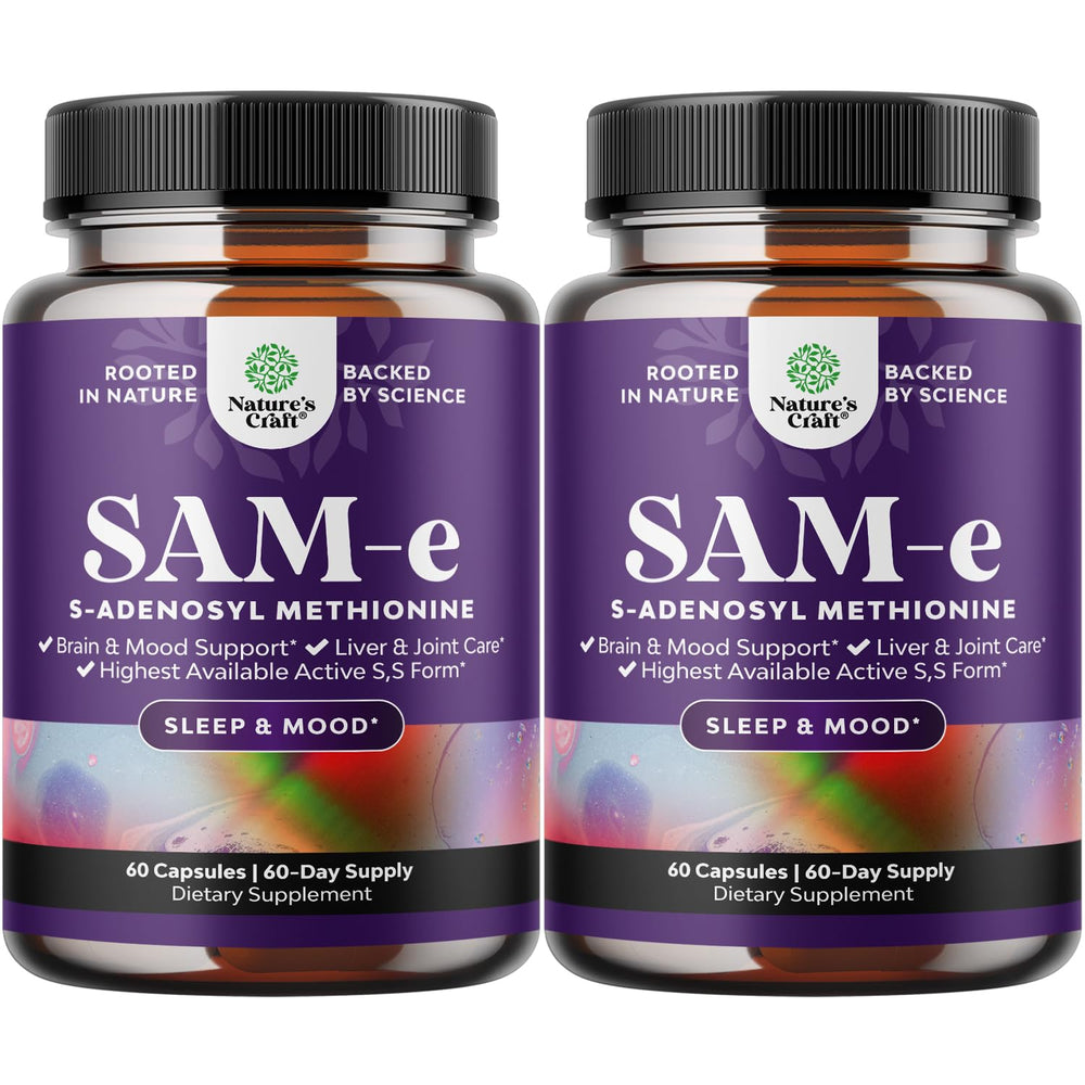 Nature's Craft Sam-E 200mg bottle front view for mood support and brain health