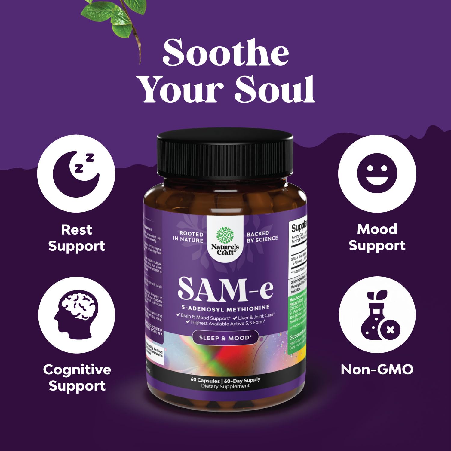 Nature's Craft Sam-E packaging highlighting two-bottle value