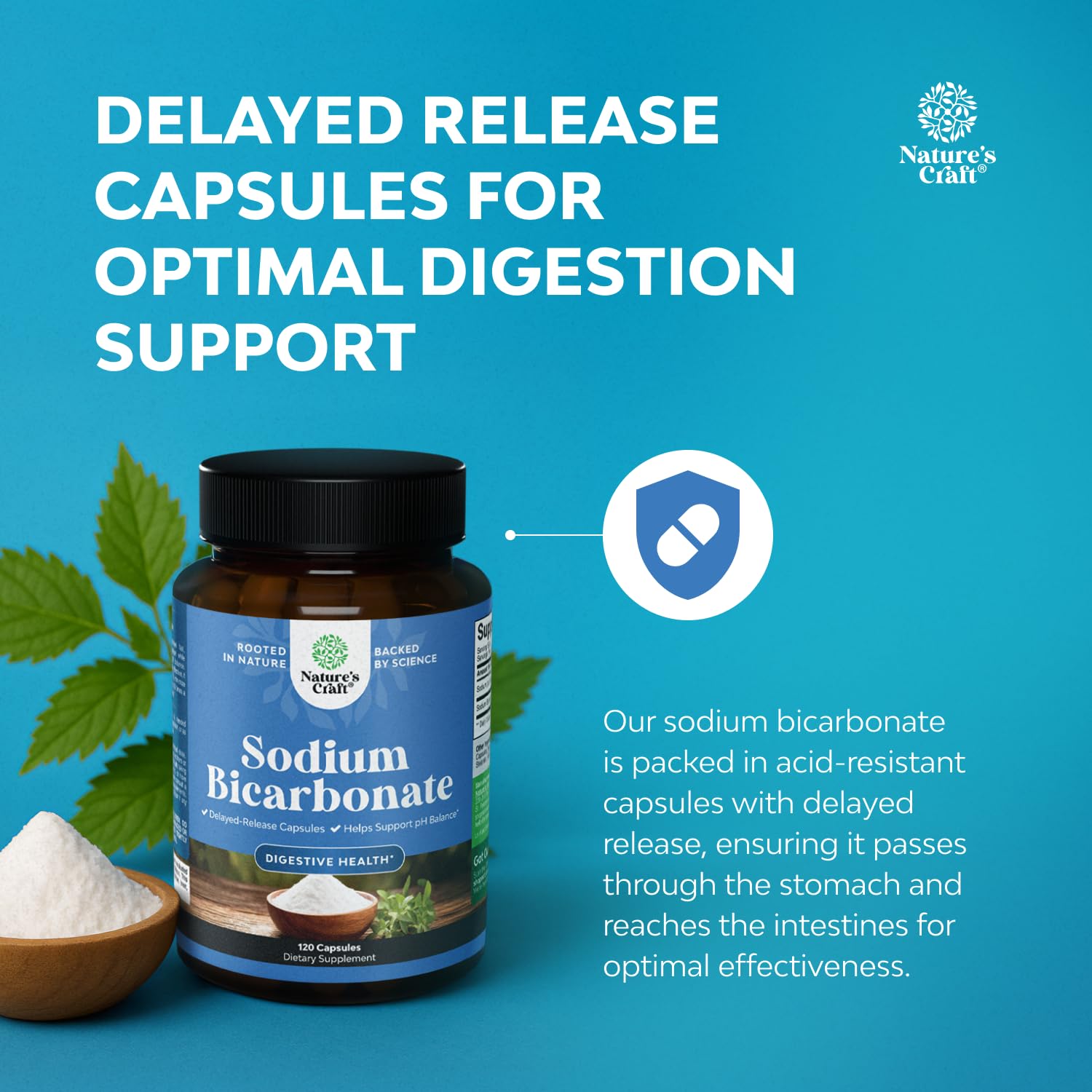 Natures Craft gelatin-free icon indicating non-animal capsules.