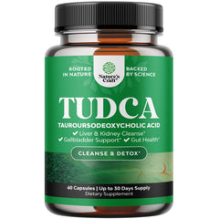 Natures Craft TUDCA bottle pouring capsules for liver support and digestive balance