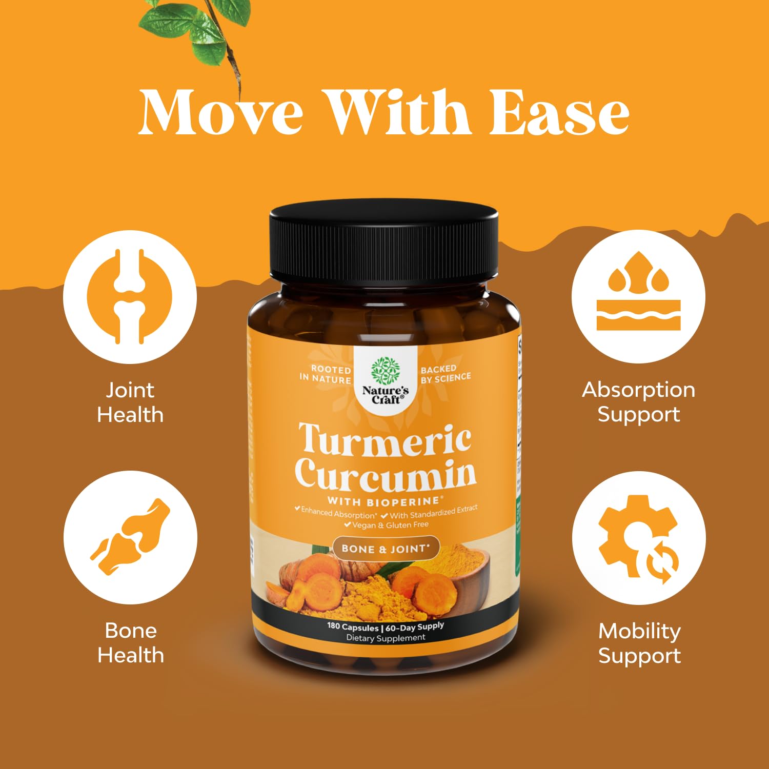 Capsules in hand suggesting easy daily supplementation with Turmeric Curcumin.