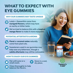Natures Craft Vision Support Gummies ingredient panel highlighting essential carotenoids