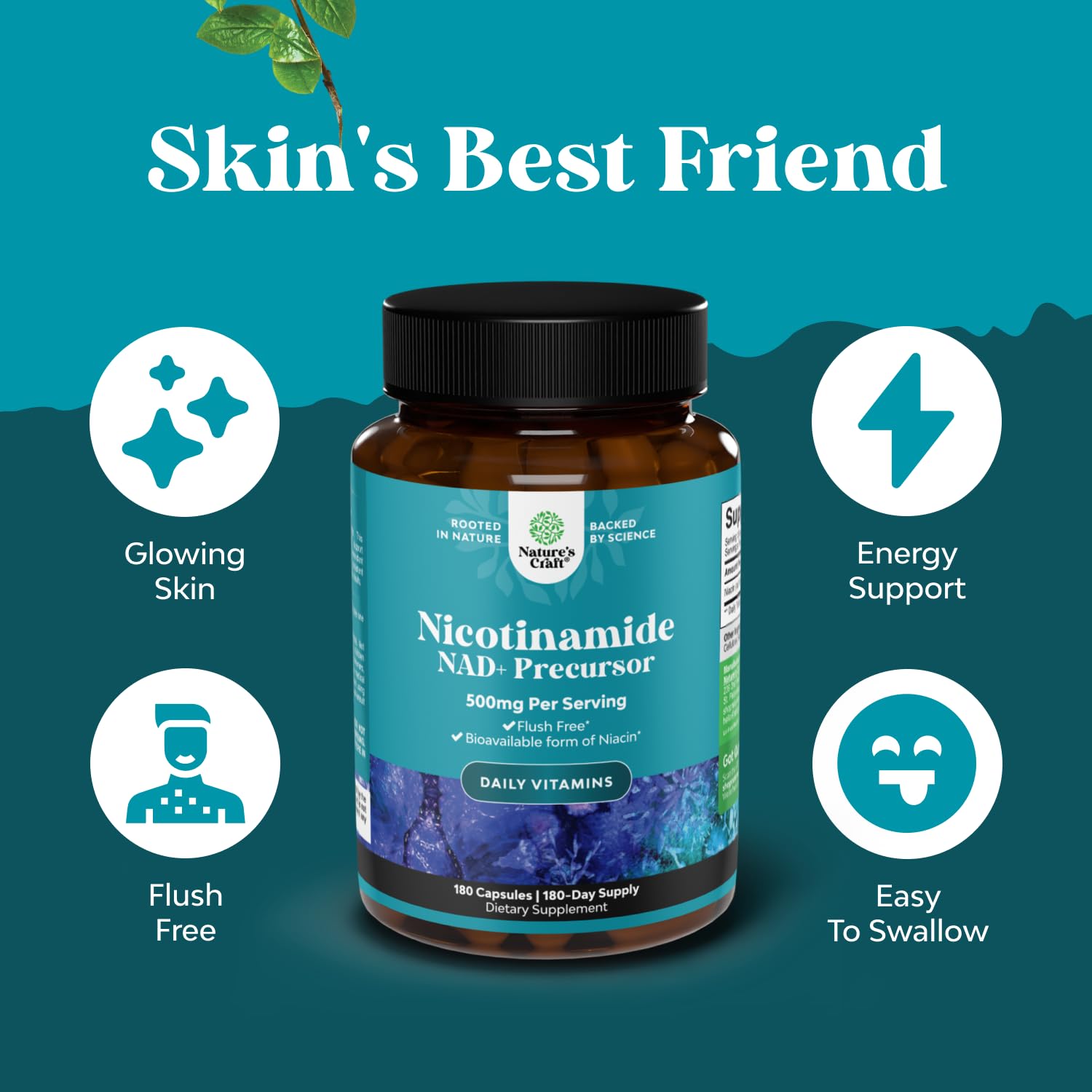 Natures Craft vitamin B3 niacinamide ingredients list, quality you can trust.