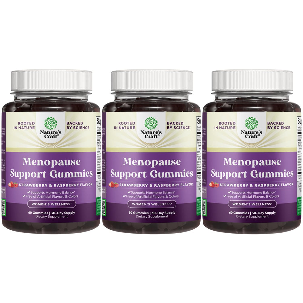 Natures Craft Womens Menopause Gummies in a jar show a convenient daily support option