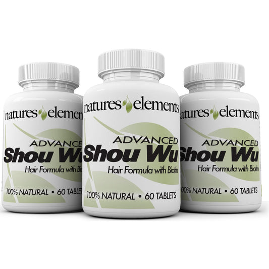 Natures Elements Advanced Shou Wu gray hair bottle for ongoing care