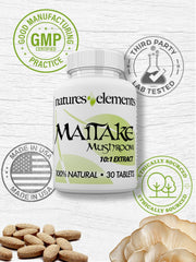 Three bottles of Maitake supplement indicating 1 month supply