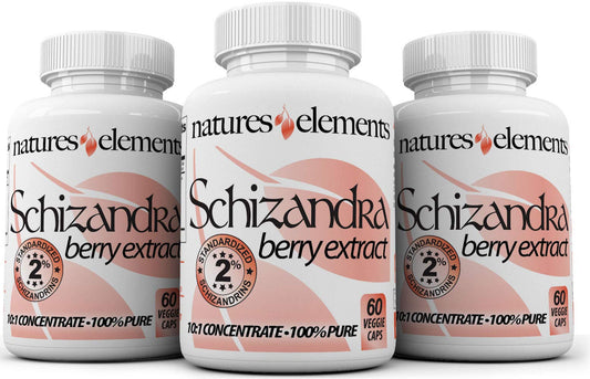 Natures Elements schizandra berry extract bottle for daily wellness support.