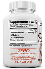 Natures Elements schizandra extract label close-up showing 10:1 potency.