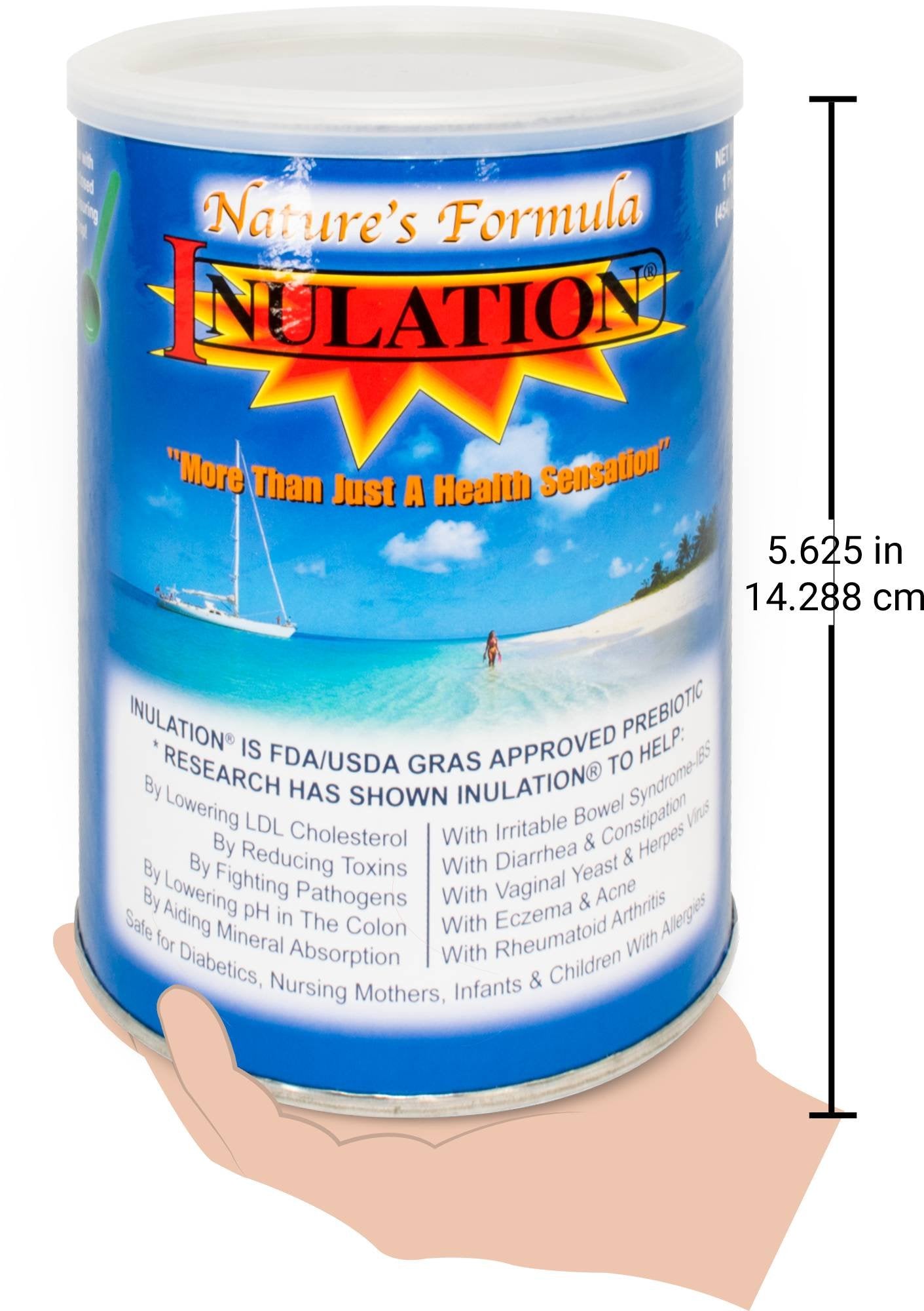 Nature's Formula Inulation ingredient label with safety certifications and clean ingredients