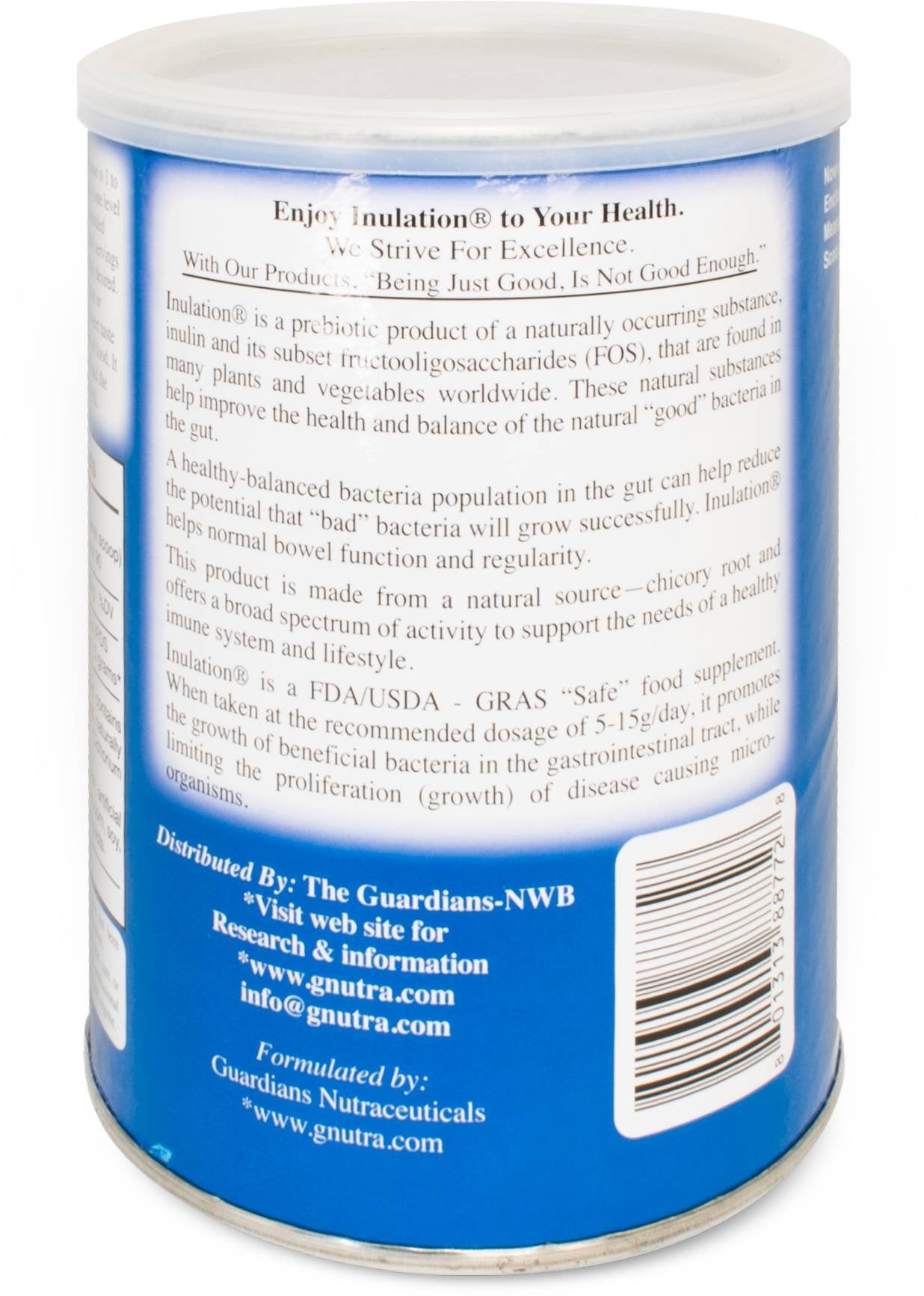 Nature's Formula Inulation packaging certifications highlighting trusted sourcing