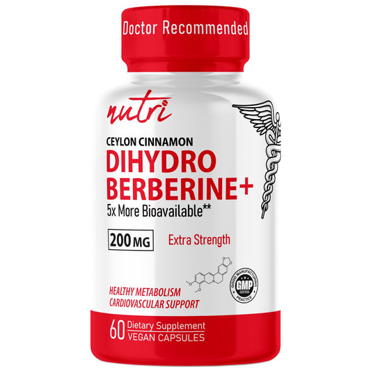 Nature's Fusions Dihydroberberine bottle front highlighting enhanced absorption.