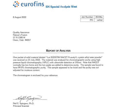 Nature's Fusions GlyNAC-ET label stressing third-party testing and purity.