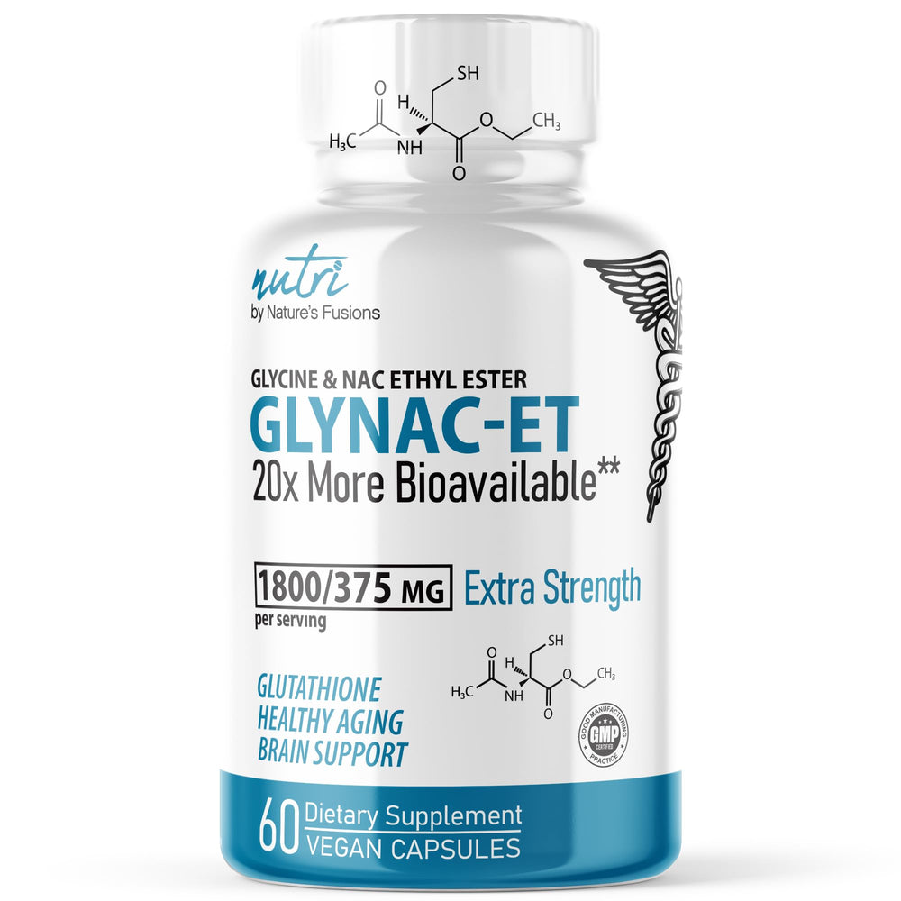 Nature's Fusions NAC Ethyl Ester Glycine bottle, a potent precursor to cellular glutathione.
