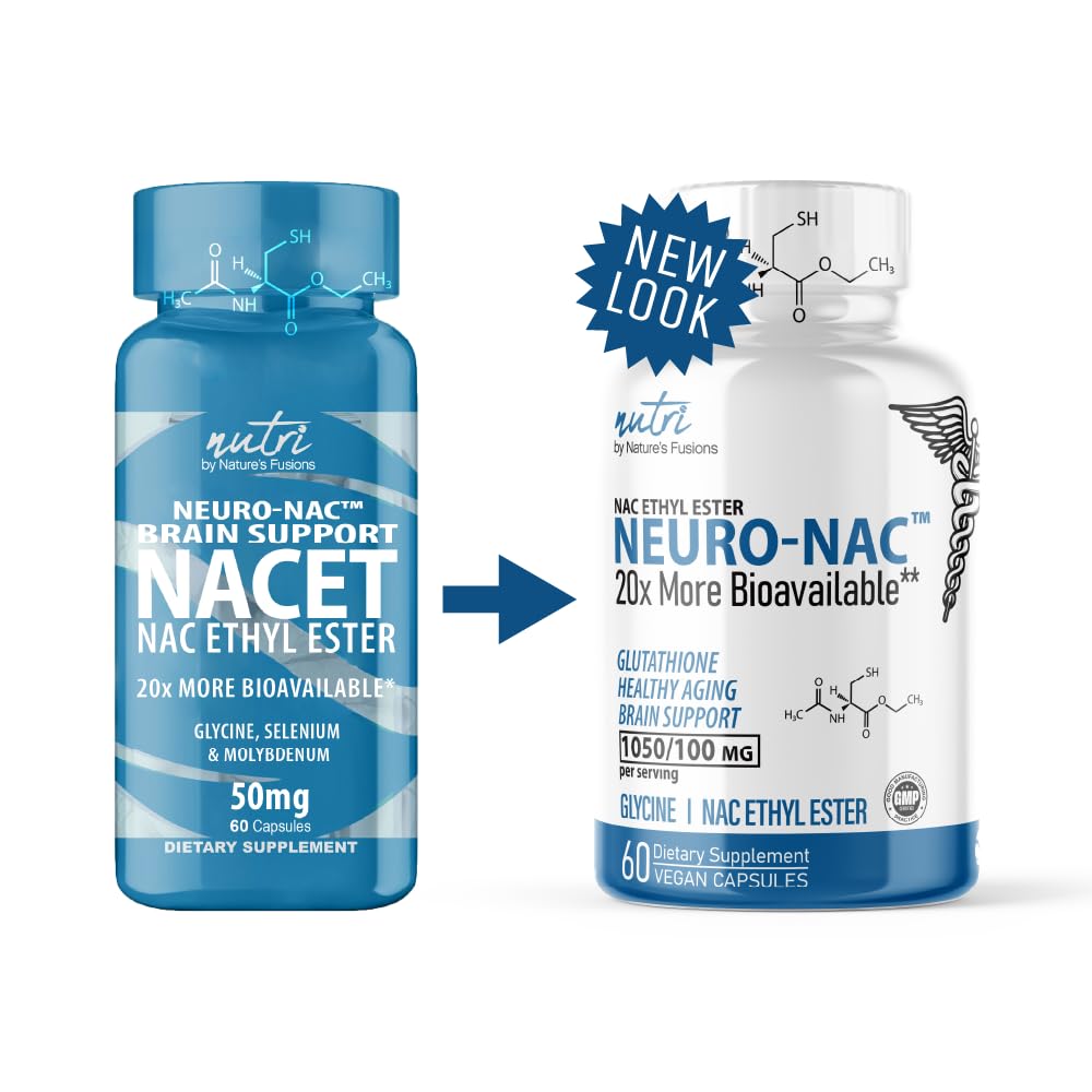 Close-up of NACET capsules highlighting the 120-count bottle design
