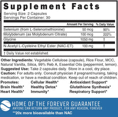 Nature's Fusions Neuro NAC ET capsules highlighting high-bioavailability NACET in each dose