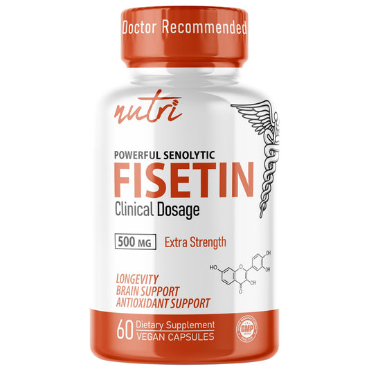 Nature's Fusions Nutri Fisetin bottle for daily antioxidant support.