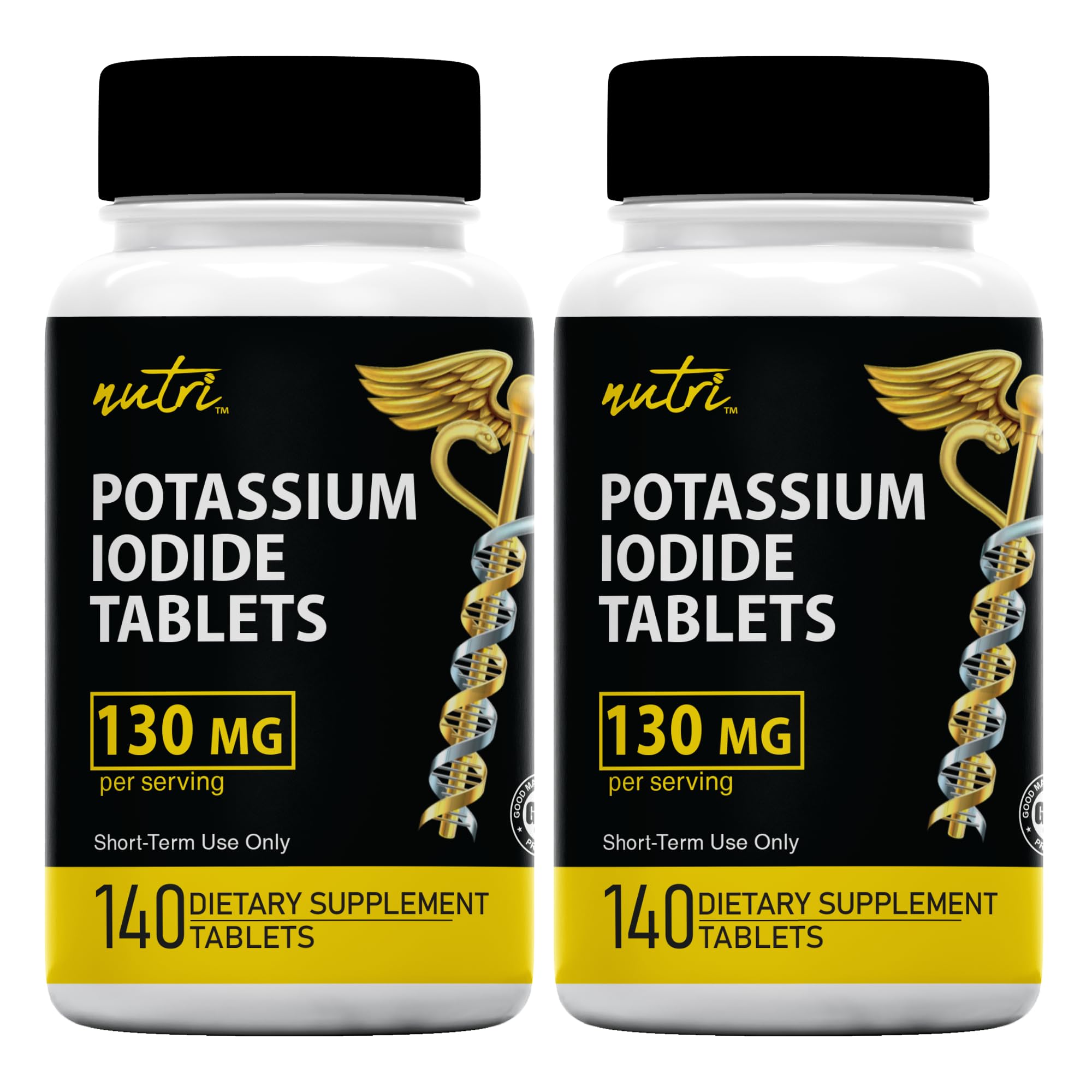 Nature's Fusions potassium iodide tablets front bottle for emergency prep.