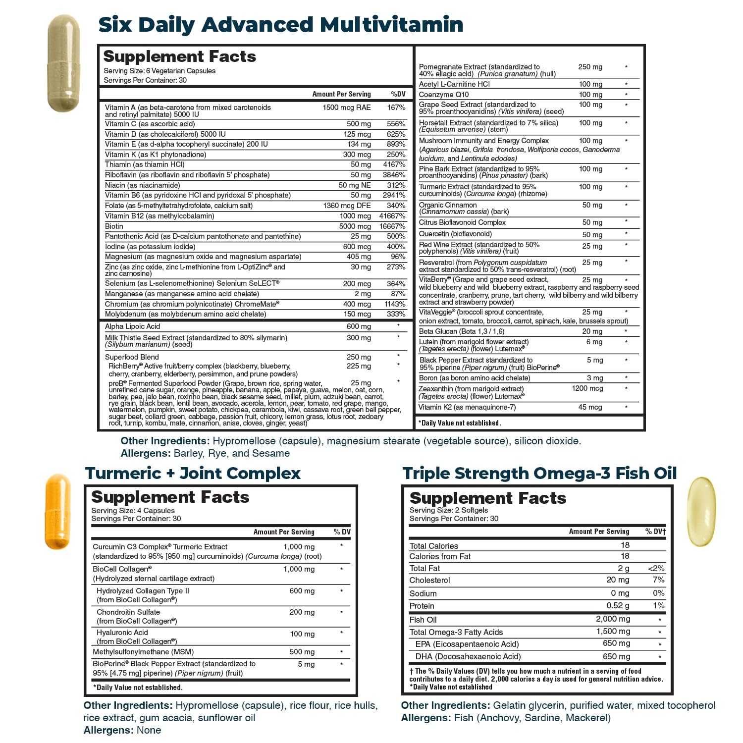 Nature's Lab Daily Vitamin Packs turmeric capsules support joint-friendly nutrition