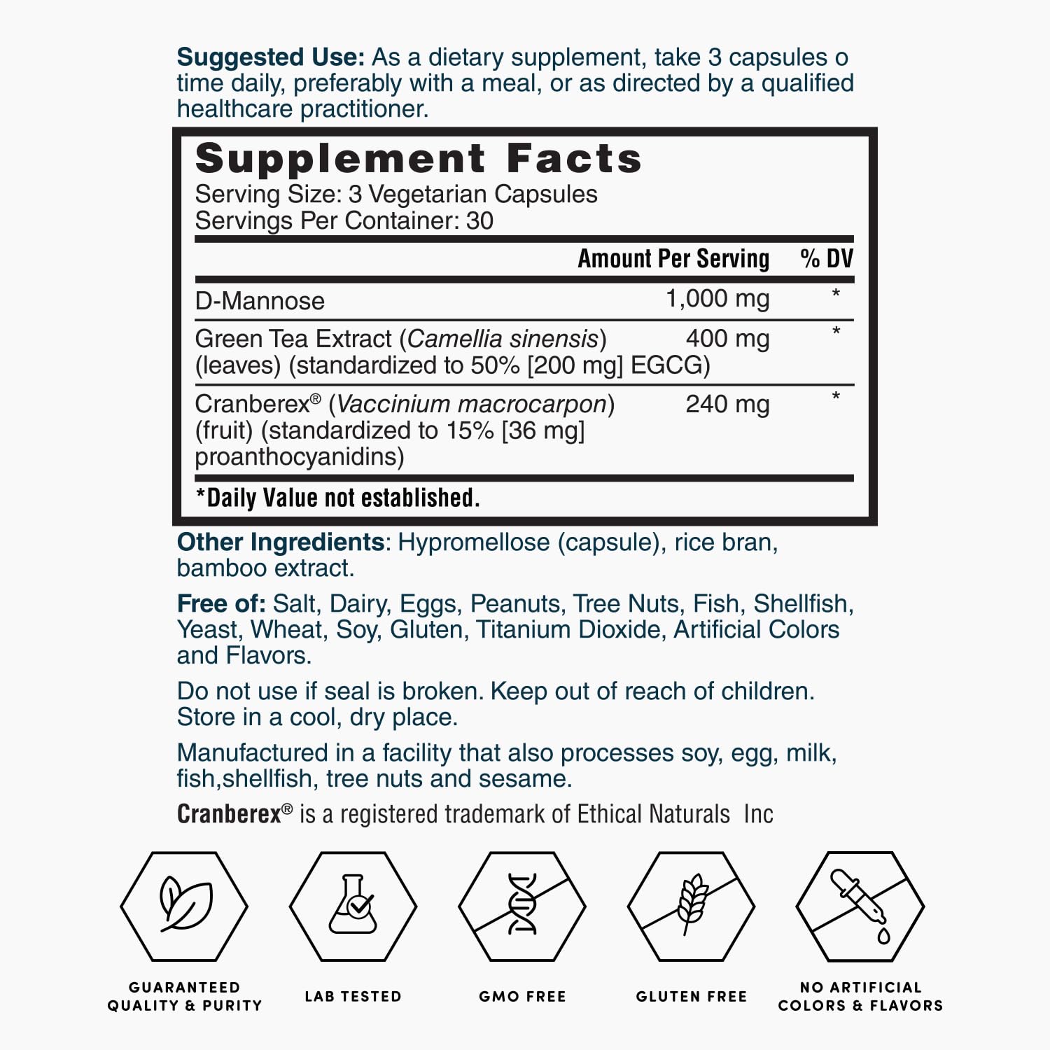 Nature's Lab Gold UrinaGuard cranberry extract capsule closeup.
