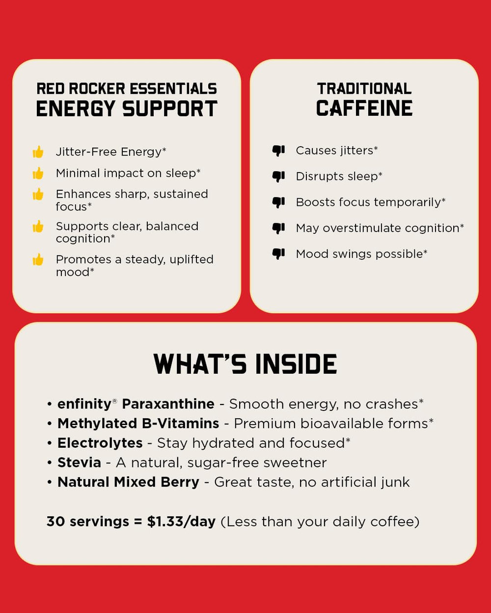 Nature's Lab Red Rocker powder scoop dissolving in water with berry flavor
