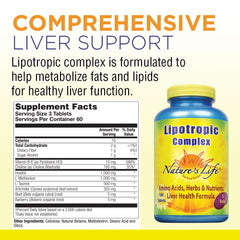 Nature's Life Lipotropic Complex tablets for easy daily liver support.