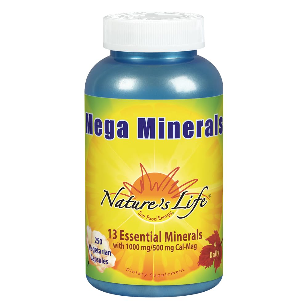 Nature's Life Mega Minerals bottle front view for daily mineral support