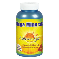 Nature's Life Mega Minerals bottle front view for daily mineral support