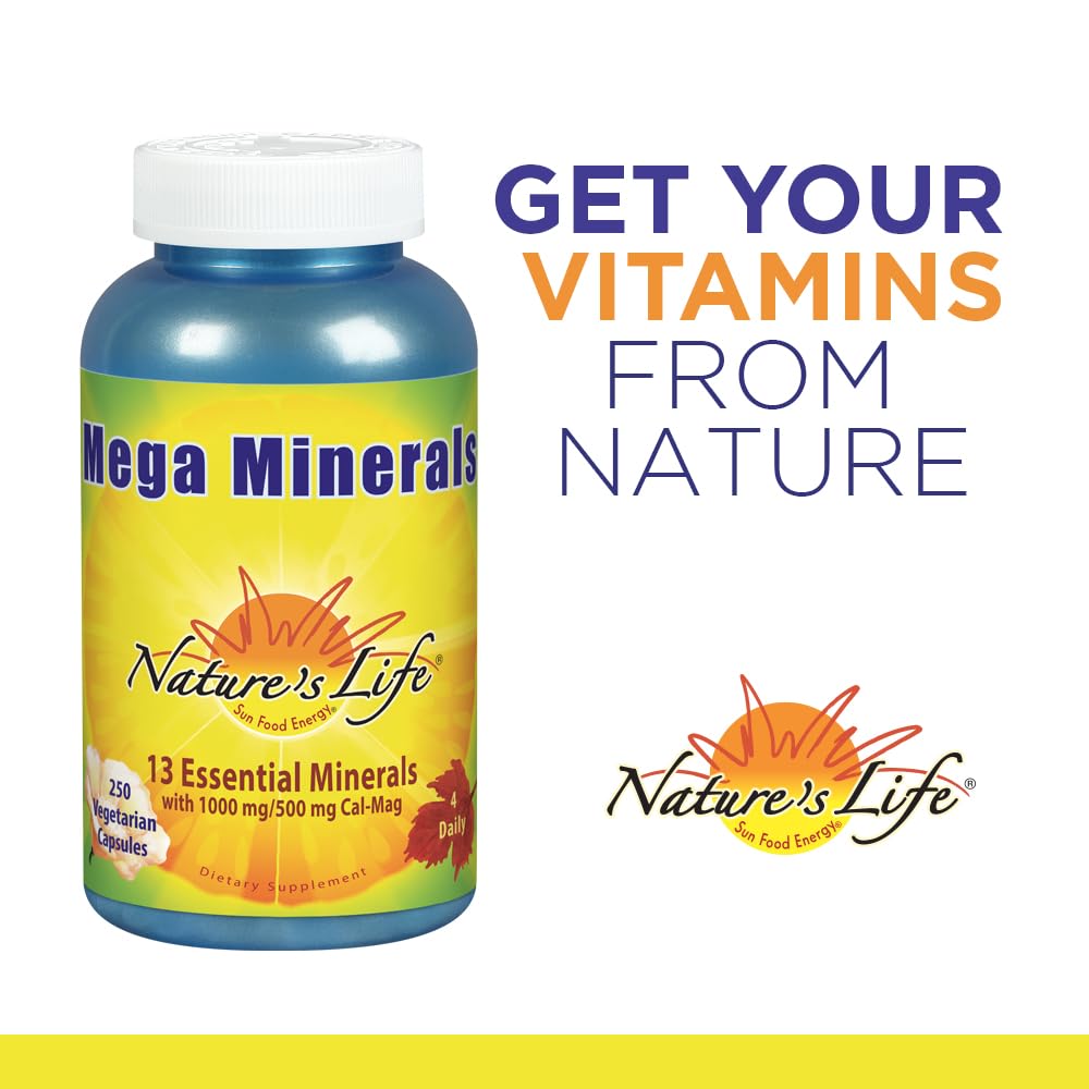 Nature's Life Mega Minerals daily-use scene suggests convenient wellness routine