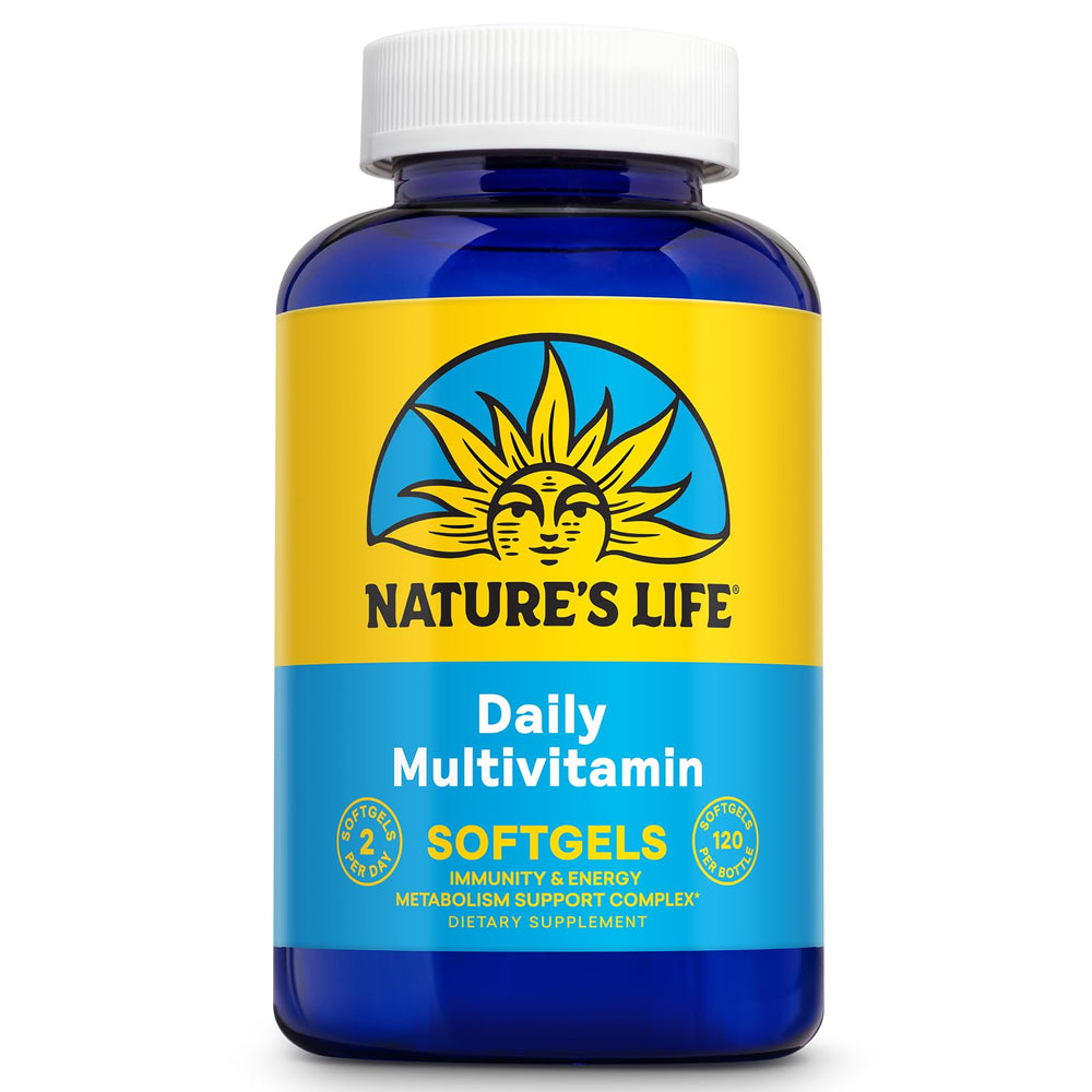 Nature's Life Soft Gelatin Multiple bottle front view for easy daily vitamins.