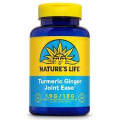Nature's Life Turmeric Ginger Joint Ease bottle promotes joint comfort.
