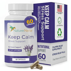 Nature's Nectar Keep Calm bottle displays approachable daily calm support in a clean design.