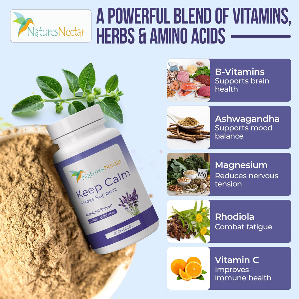 Nature's Nectar Keep Calm Lemon Balm focuses on gentle mood balance.