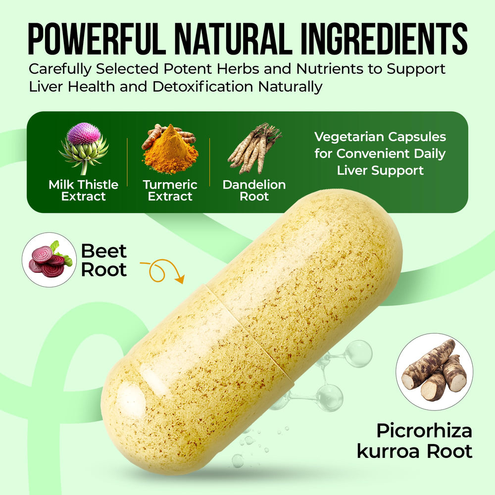 Nature's Nectar Liver Cleanse bottle pour, convenient daily serving.