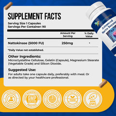 Nature's Nectar nattokinase 5000 FU capsules stacked for easy daily use
