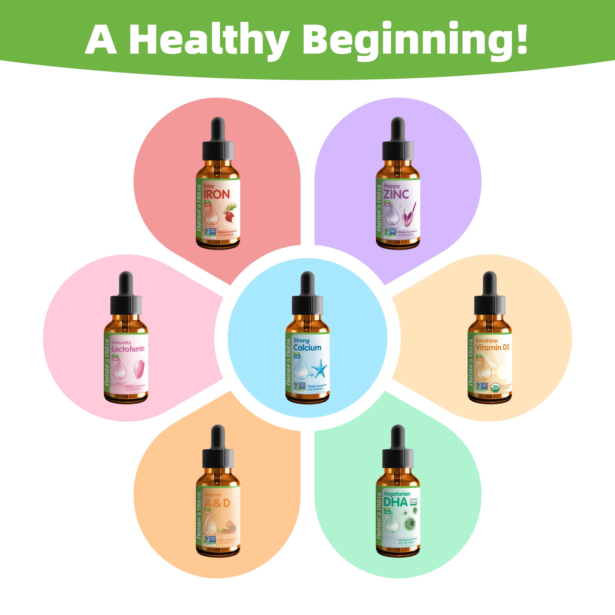 Nature's Nutra 2 fl oz bottle provides convenient, small-dosed DHA supplementation.