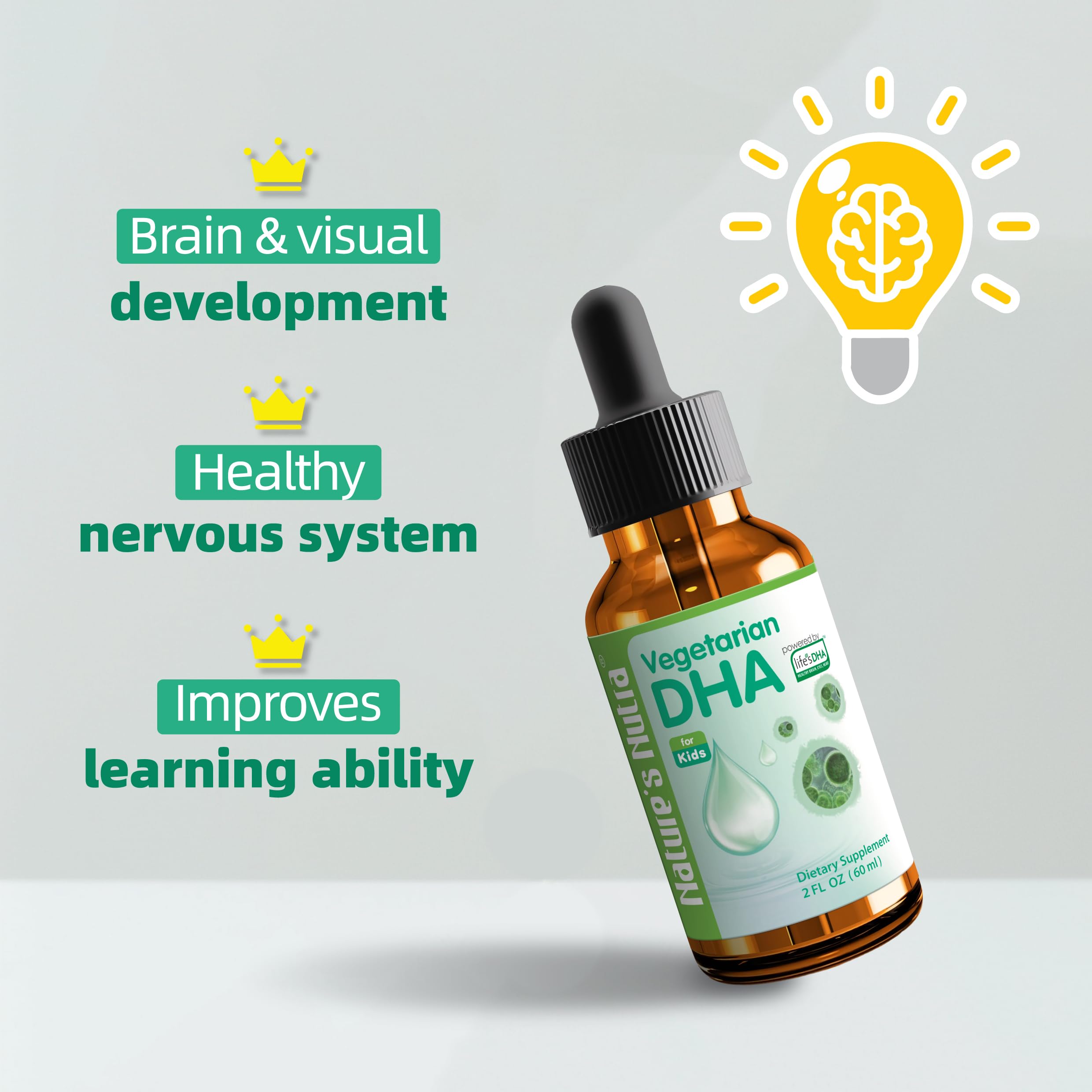 Nature's Nutra non-GMO DHA supports vegetarian and gluten-free diets.