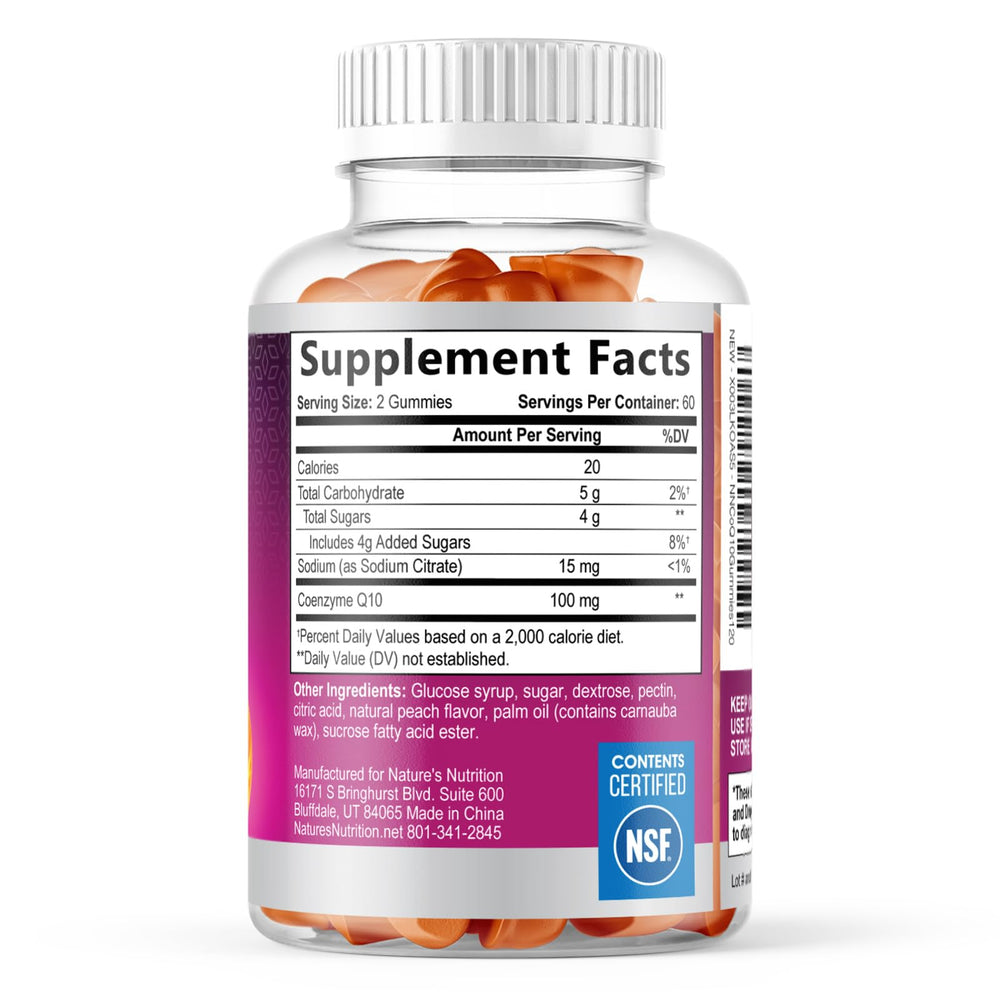 Nature's Nutrition CoQ10 Gummies 120-count bottle.