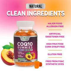 Nature's Nutrition CoQ10 Gummies designed to support heart health.