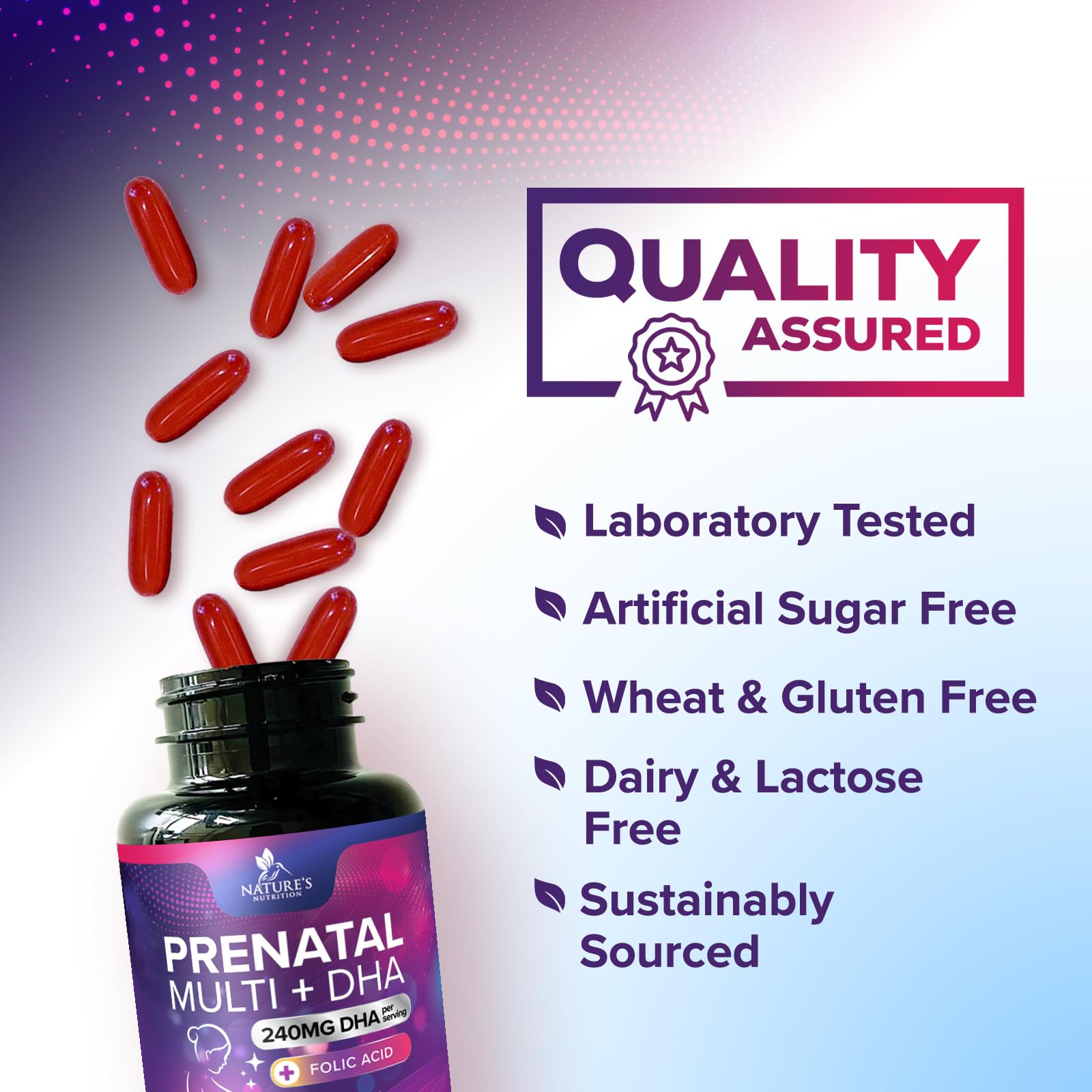 Nature's Nutrition daily pregnancy routine with softgels