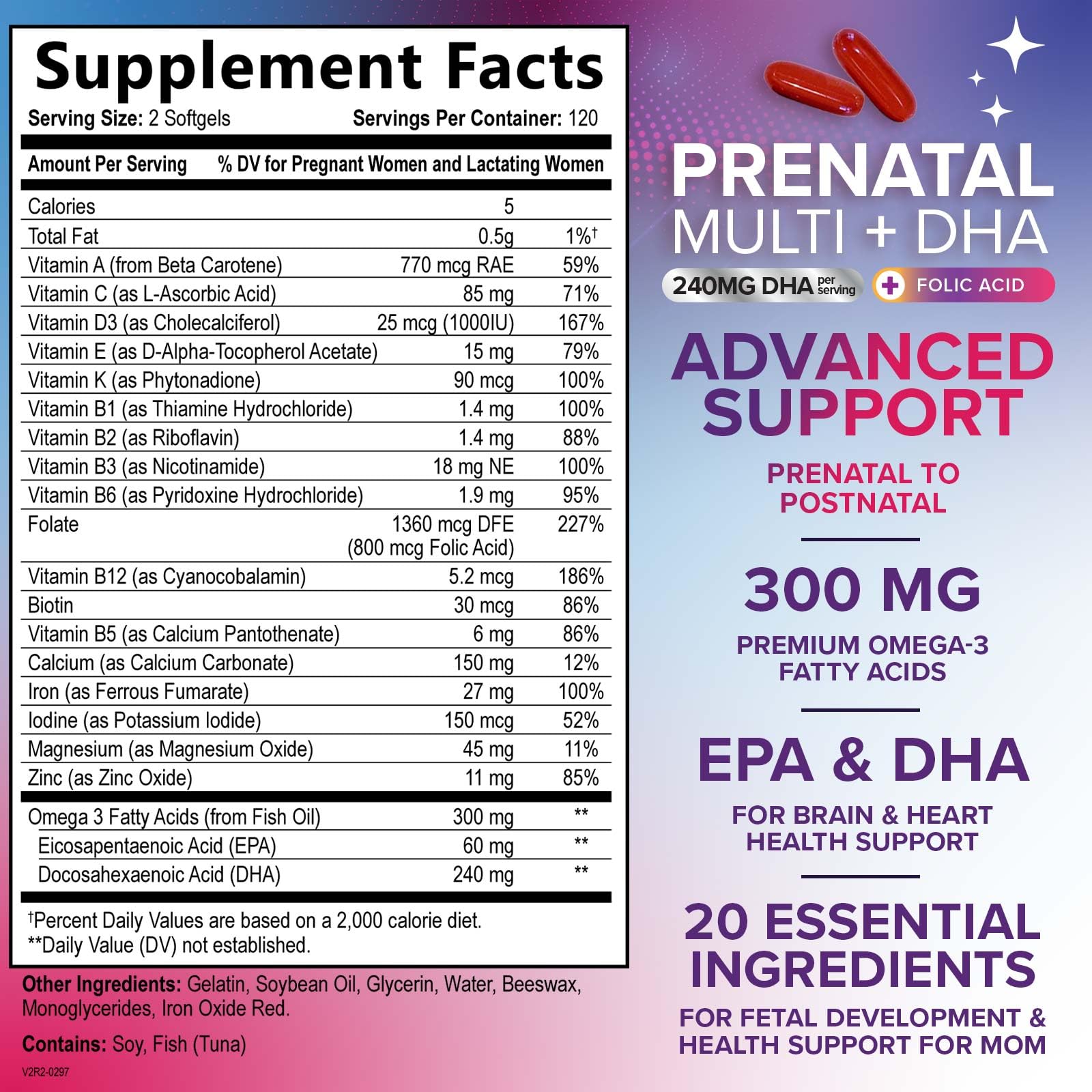 Nature's Nutrition prenatal vitamins softgels ready for easy daily intake
