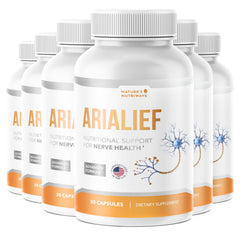 Nature’s NutriWave Arialief bottle for convenient daily wellness routine.