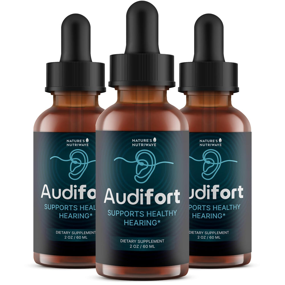 Nature’s NutriWave Audifort Drops bottle with dropper for easy daily dosage
