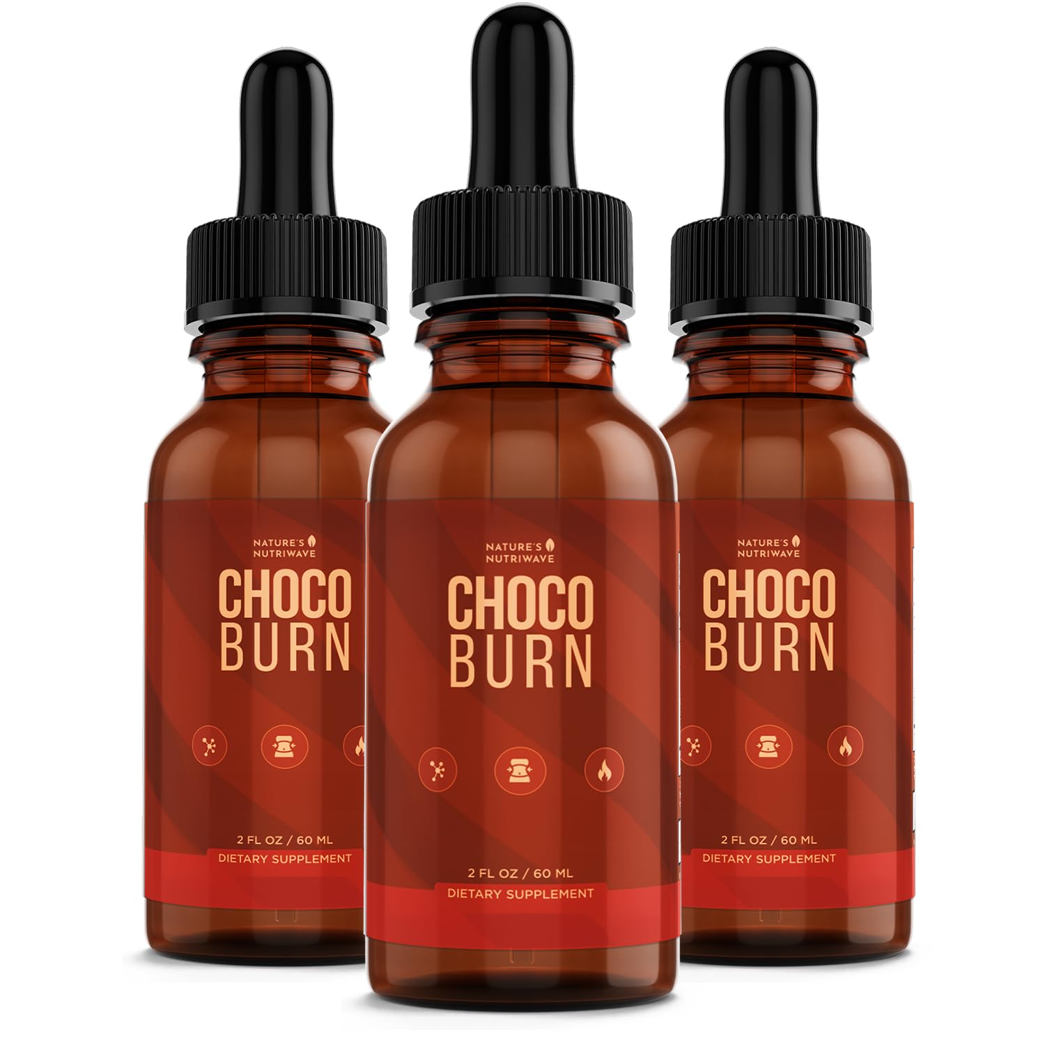 Nature’s NutriWave Choco Burn bottle with dropper for easy daily use