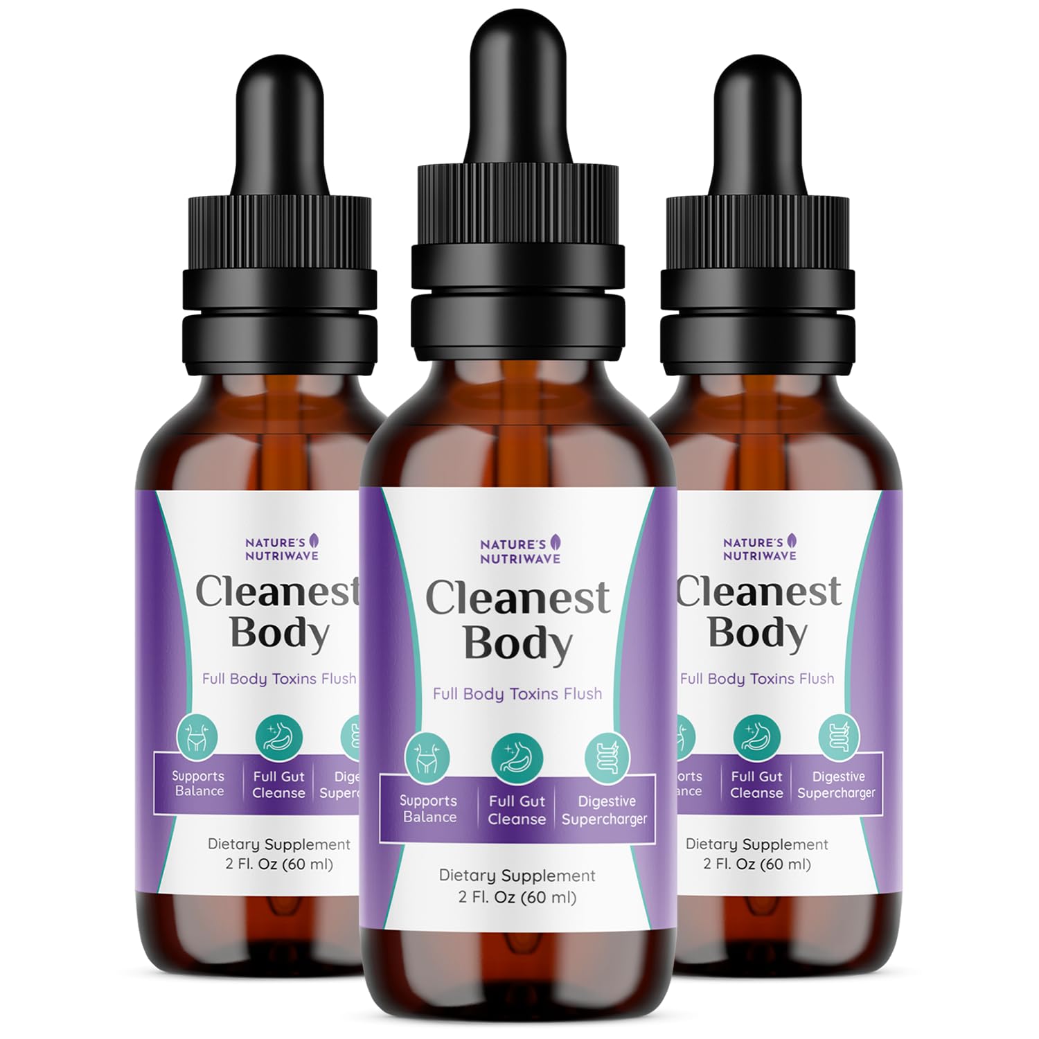 Nature’s NutriWave Cleanest Body bottle shown for easy daily detox support.
