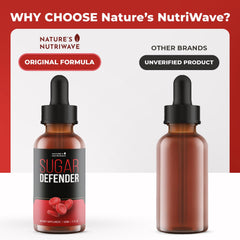 Nature's NutriWave Defender Drops label confirms non-GMO, clean ingredients.