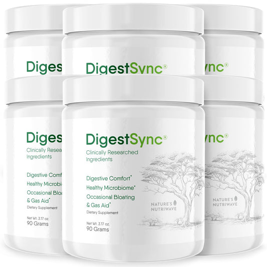Nature’s NutriWave DigestSync powder tub for daily digestive support.